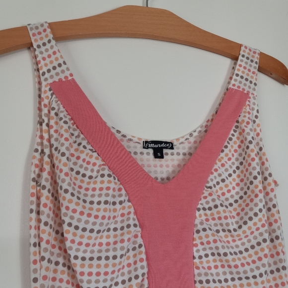 Mandee Vintage Retro Polka-dot Banded Tank Top Size Small - Picture 3 of 5